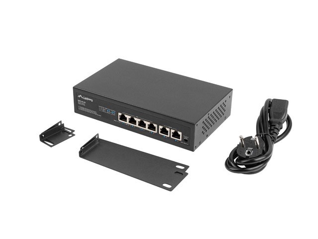Lanberg Switch PoE+ Rack 10"/19" RSFE-4P-2FE-60-2