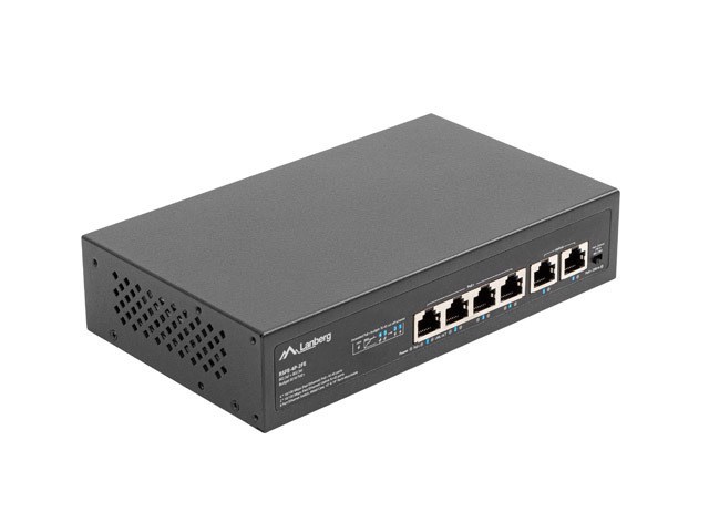 Lanberg Switch PoE+ Rack 10"/19" RSFE-4P-2FE-60-4