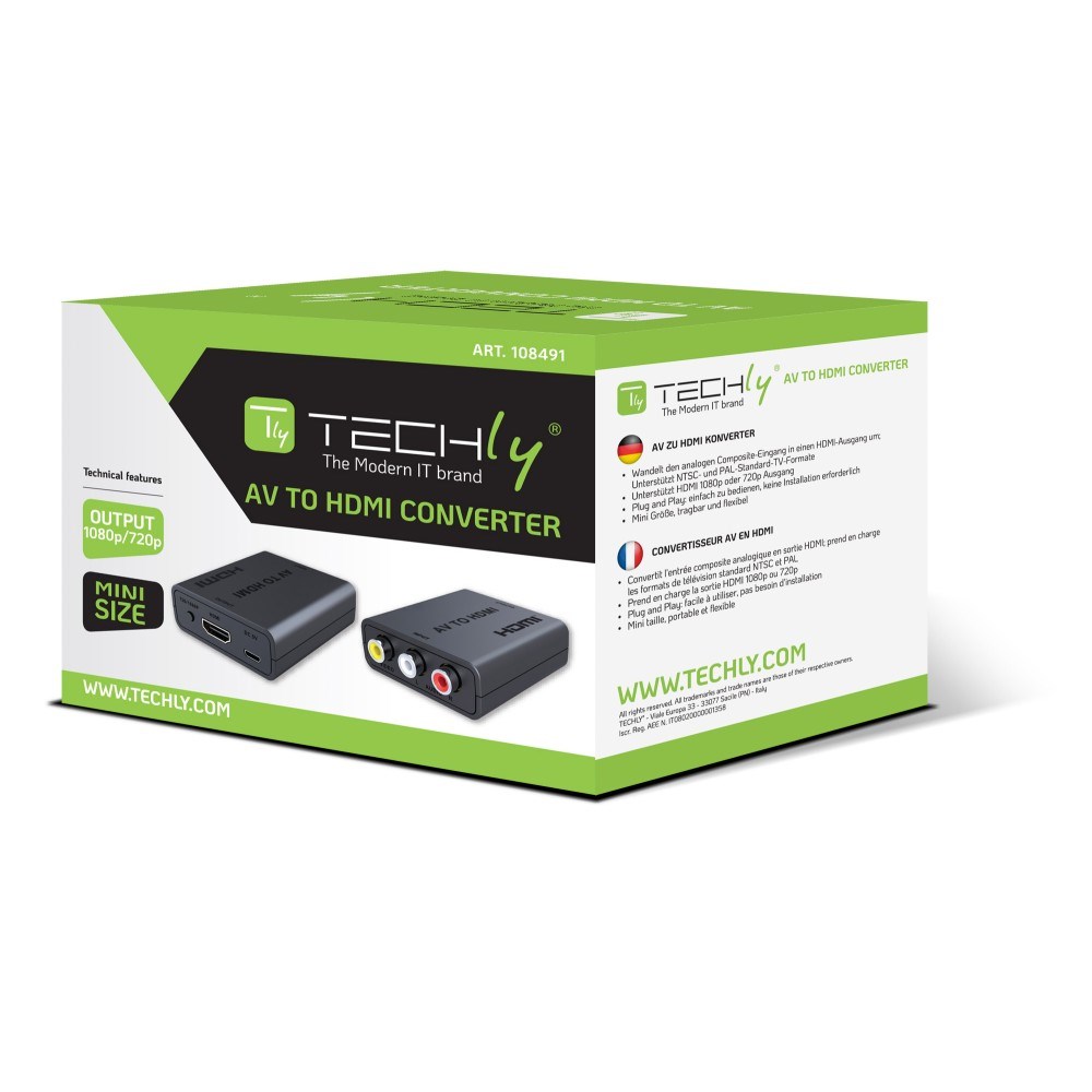 AV Composite video and audio converter 3x RCA to HDMI 1080p-1