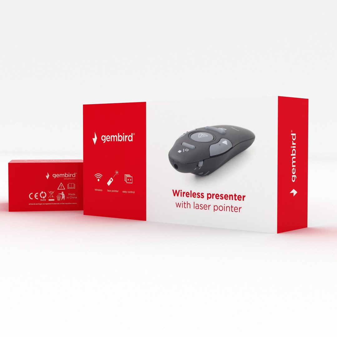 Gembird *Wireless presenter with laser pointer 660 nm 10 m Black-4
