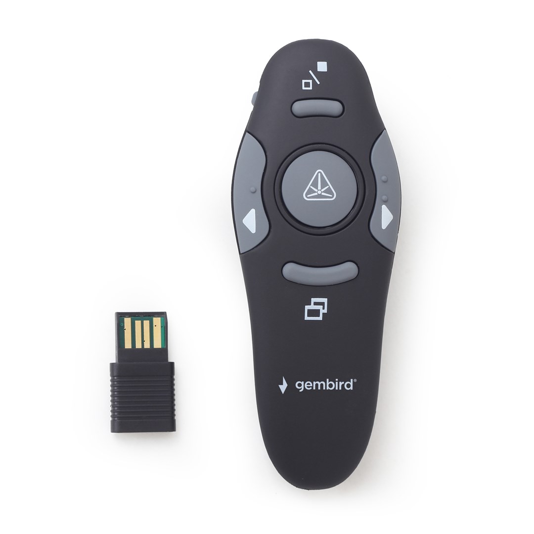 Gembird *Wireless presenter with laser pointer 660 nm 10 m Black-0
