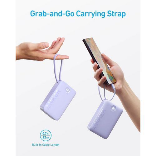 Prijenosna baterija ANKER 335 20K (s ugrađenim USB-C kabelom, crna)-8