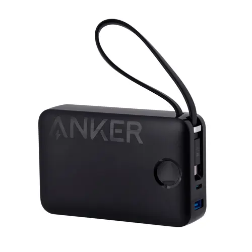 Prijenosna baterija ANKER 335 20K (s ugrađenim USB-C kabelom, crna)-7