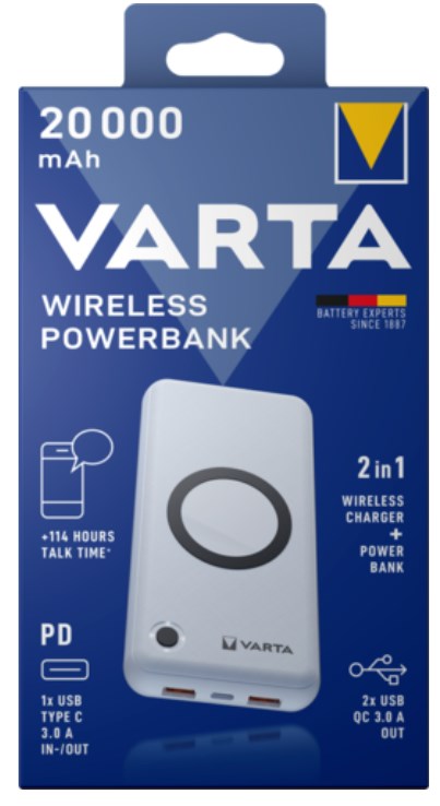 Prijenosna baterija VARTA 20,000 mAh Wireless-0