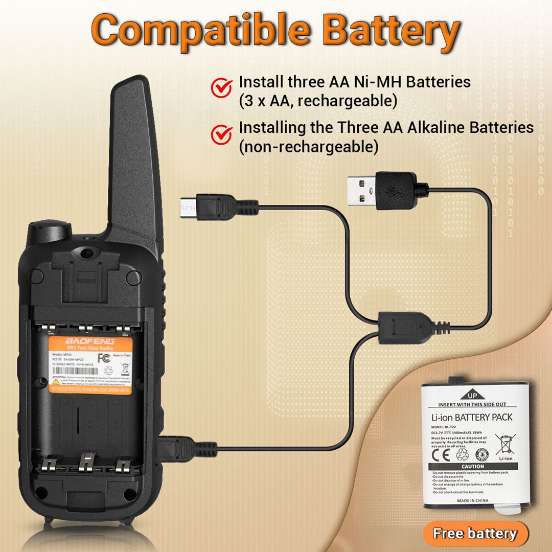 Radiotelefon BAOFENG Walkie-talkie BF-T25E narančasta-5