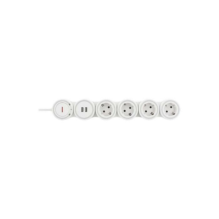 Produžna letva DELTACO Flexible GT-290 (4 utičnice, 1,4 m, 16A 3500W, 2x USB-A)