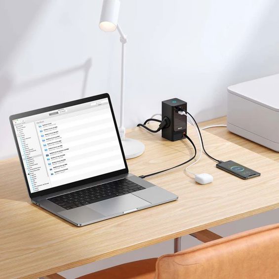 Produžna Utičnica/Kućni Punjač BASEUS Power Combo 65W, 1x USB-C, 1x USB-A, 2x AC, PSLR000301-5
