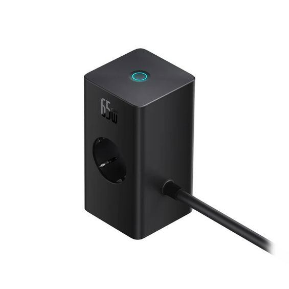 Produžna Utičnica/Kućni Punjač BASEUS Power Combo 65W, 1x USB-C, 1x USB-A, 2x AC, PSLR000301-3