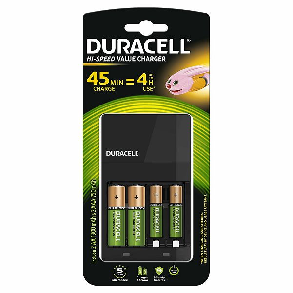Punjač baterija DURACELL CEF14 + baterije, 2x AA /2x AAA-0