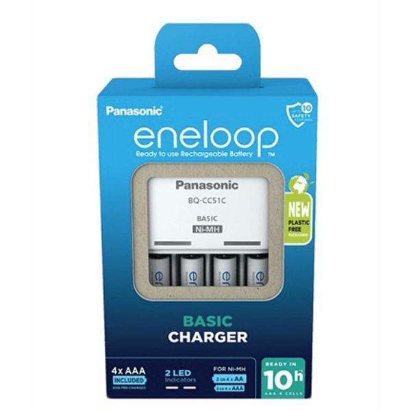Punjač baterija PANASONIC ENELOOP + 4 x AAA, 800 mAh-0