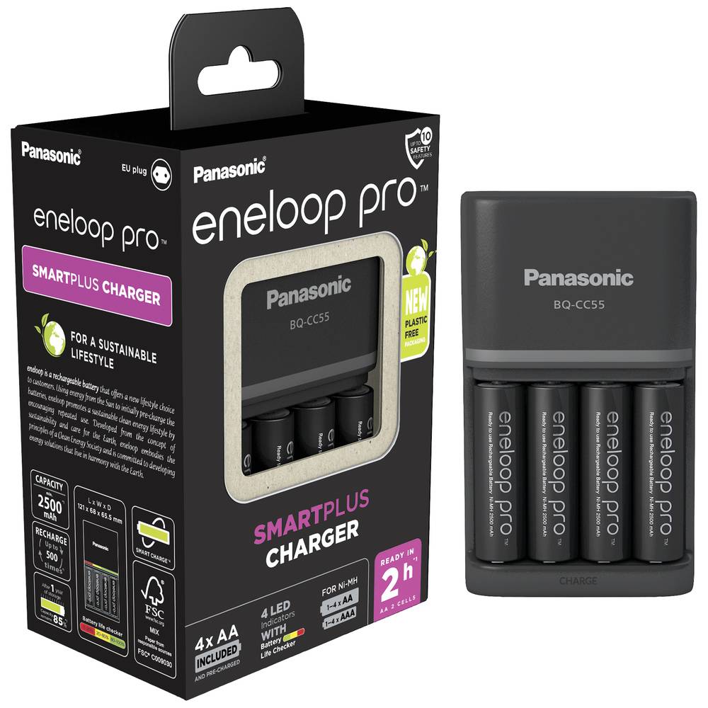 Punjač baterija PANASONIC Eneloop Pro BQ-CC55E + baterije 4xAA 2500mAh-1