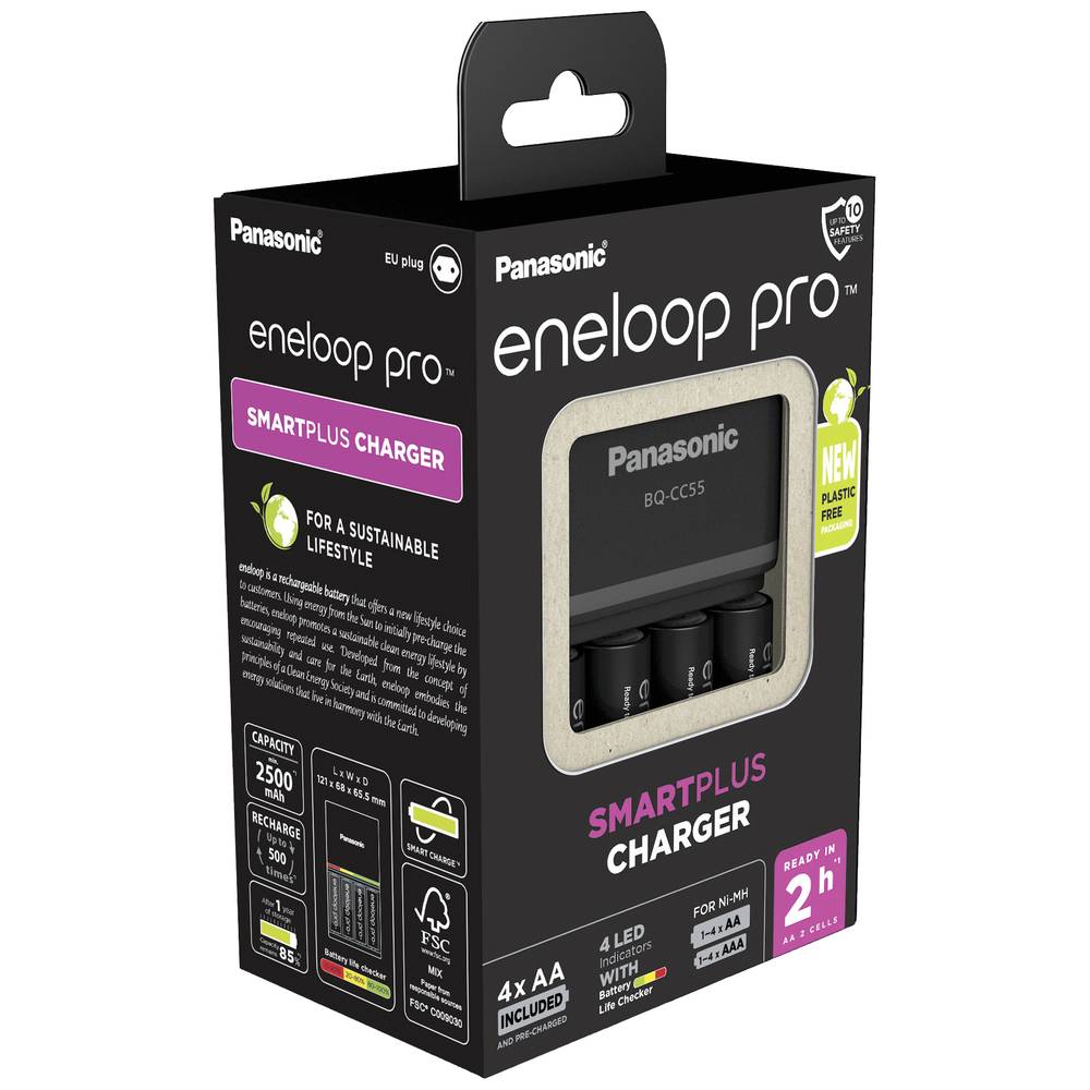 Punjač baterija PANASONIC Eneloop Pro BQ-CC55E + baterije 4xAA 2500mAh-4
