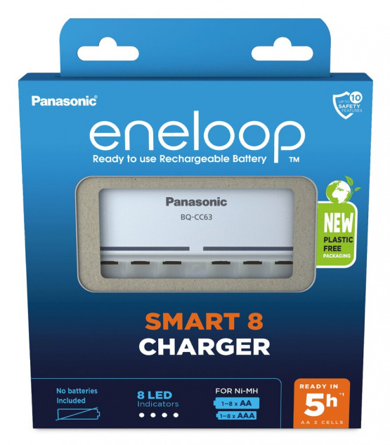 Punjač baterija PANASONIC ENELOOP Smart BQCC63E, brzi, 8 mjesta za punjenje-1