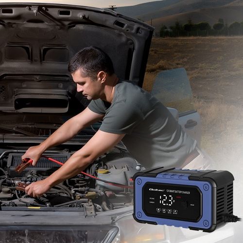 Punjač baterija s funkcijom popravka QOLTEC 52483 (inteligentni mikroprocesorski punjač, 12V, 6A, LED, 4 načina rada)-33