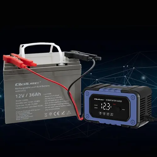 Punjač baterija s funkcijom popravka QOLTEC 52483 (inteligentni mikroprocesorski punjač, 12V, 6A, LED, 4 načina rada)-11