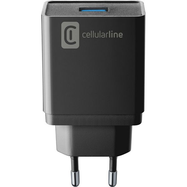 Punjač CELLULARLINE, 12W, 1xUSB-C, USB-A/ USB-C kabel crni-3
