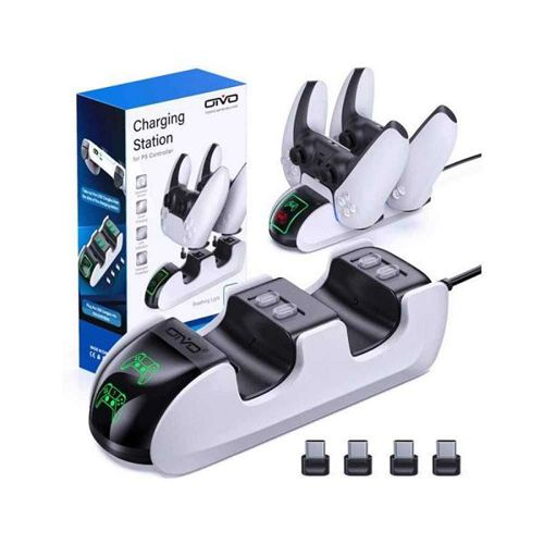 Punjač DOBE IV-P5207, Dual Dock za PS5 Kontrolere, horizontalni bijeli-2