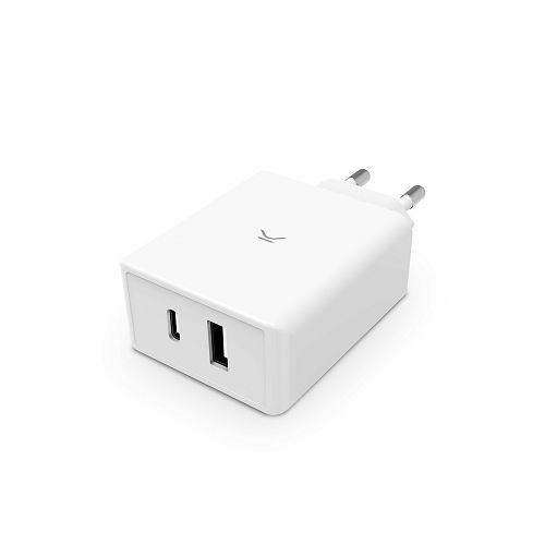 Punjač KSIX GaN ultrabrzi, 45W PD, 1xUSB-C + 1xUSB-A bijeli-1