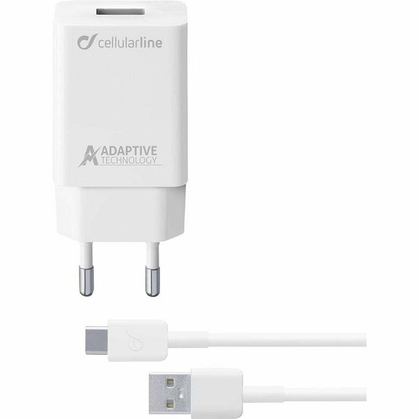 Kućni punjač za mobitel s kablom CELLULARLINE USB TYPE-C SAMSUNG 2A/15W bijeli-0