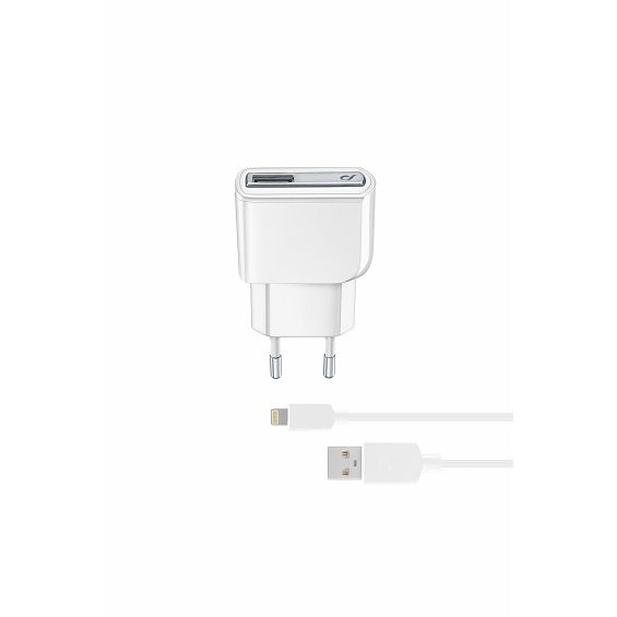 Kućni punjač za mobitel s kablom CELLULARLINE 5V 2A, iPhone lightning bijeli-2