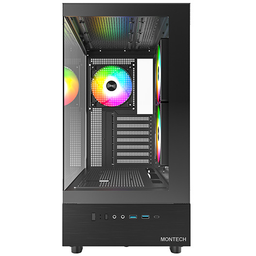 Računalno kućište MONTECH XR Midi-Tower (Kaljeno staklo, Crna)-1