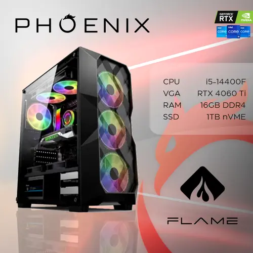 Računalo Phoenix FLAME Y-559 (Intel i5 14400F/16GB DDR4/NVMe SSD 1TB/VGA RTX 4060 TI) - Win 11 Pro-1