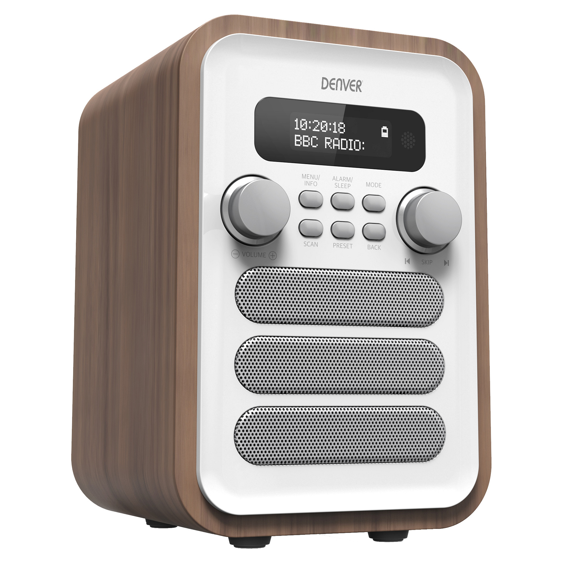 Denver DAB-48WHITE Personal Digital White, Wood-2