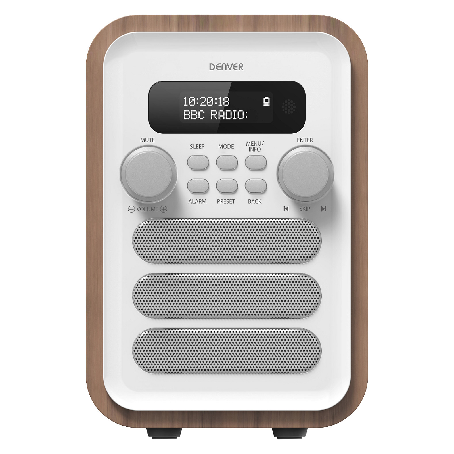 Denver DAB-48WHITE Personal Digital White, Wood-3