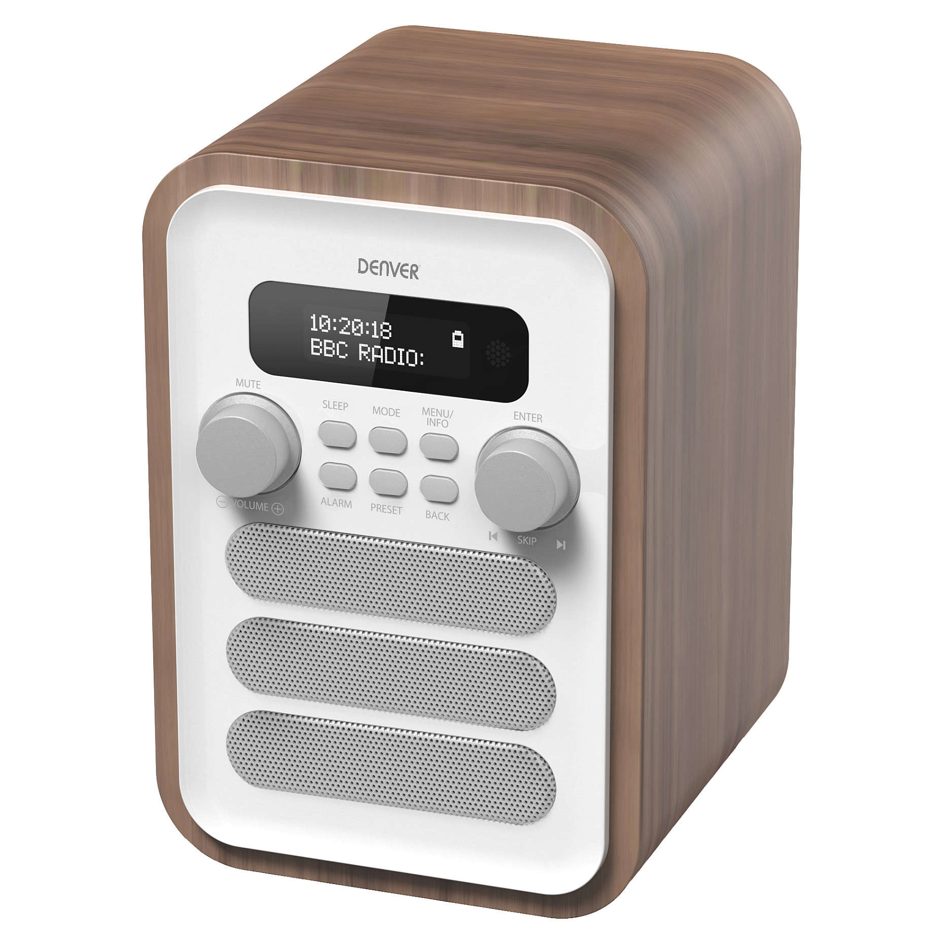 Denver DAB-48WHITE Personal Digital White, Wood-4