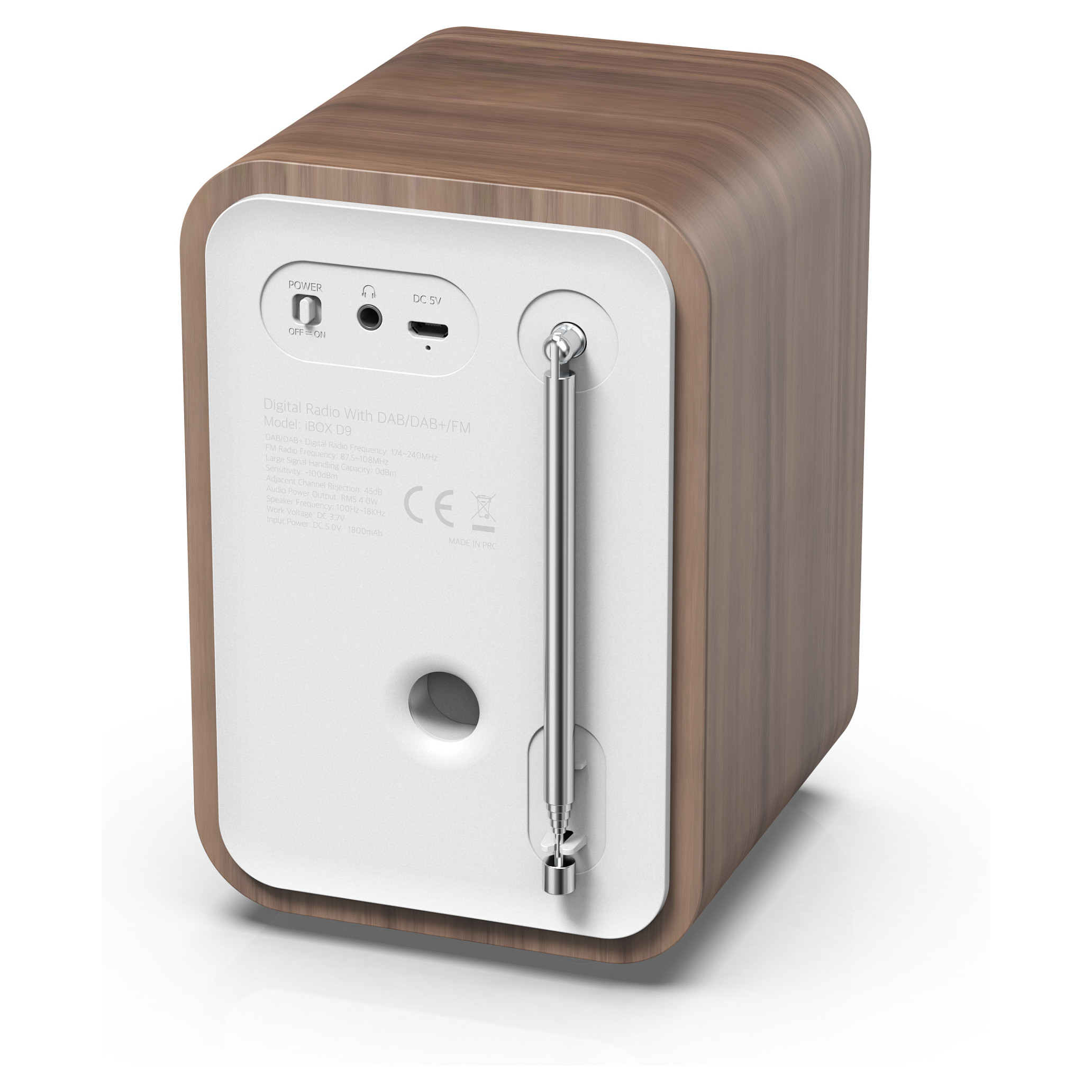 Denver DAB-48WHITE Personal Digital White, Wood-5