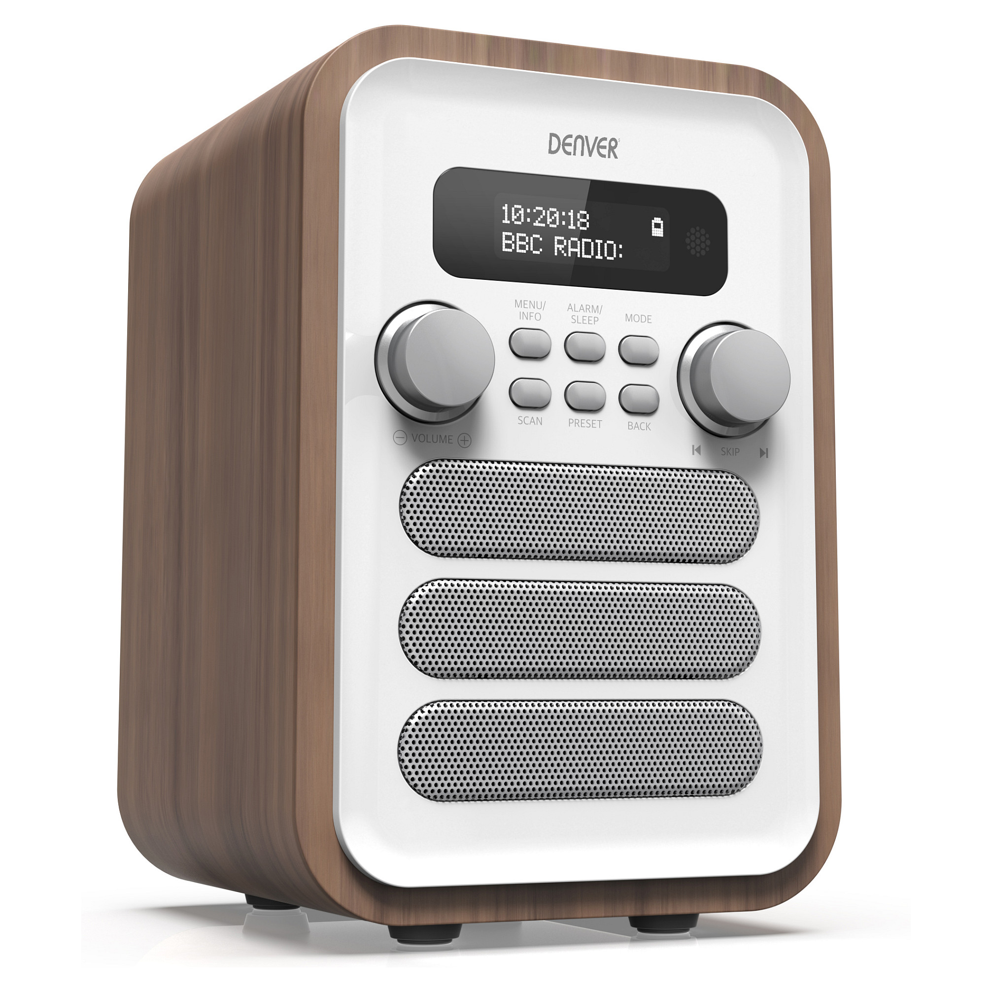 Denver DAB-48WHITE Personal Digital White, Wood-6