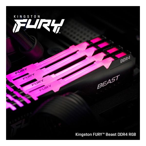 RAM memorija Kingston HyperX Fury Beast RGB 8GB DDR4-3200 DIMM PC4-25600 CL16, 1.2V-3