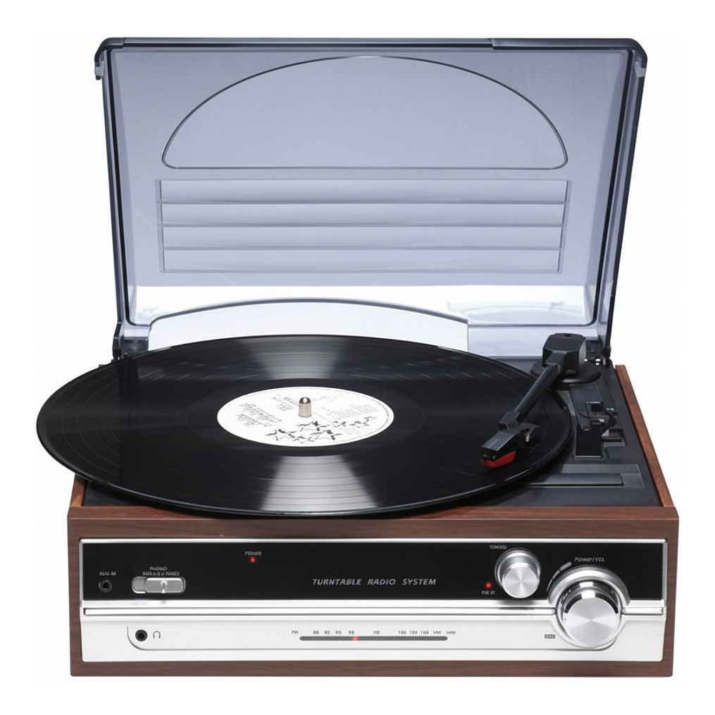 Denver VPR-190MK2 Retro Turntable with Radio and Built-in Speakers