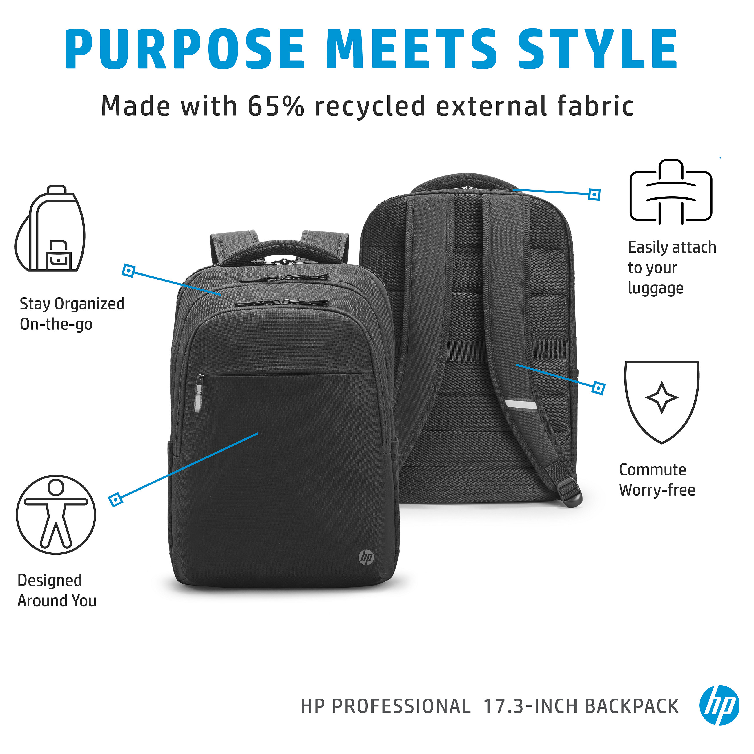 Ruksak za prijenosno računalo HEWLETT PACKARD Professional 17.3-inch (crna, za 17.3 prijenosna računala)-8