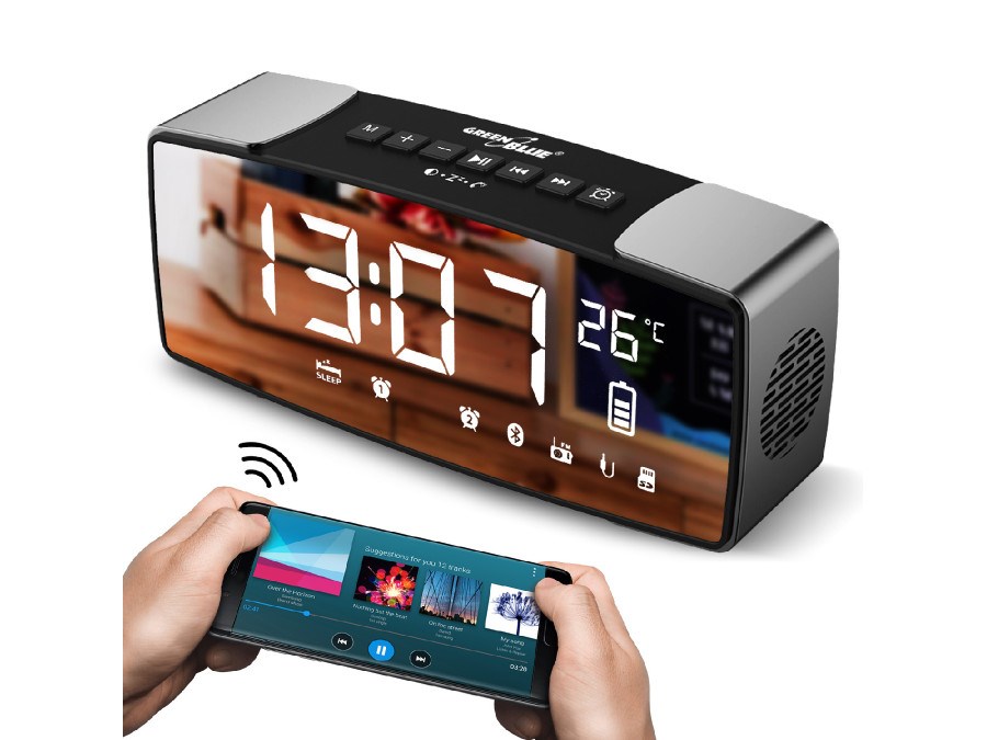 Greenblue 62917 Clock Digital Black, Grey-5