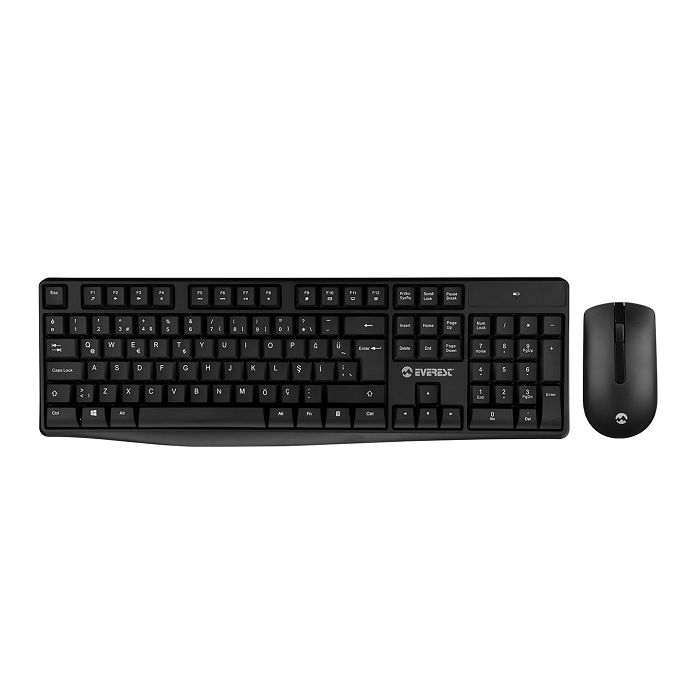 Set EVEREST KM-7500, bežični, tipkovnica + miš, crni-1