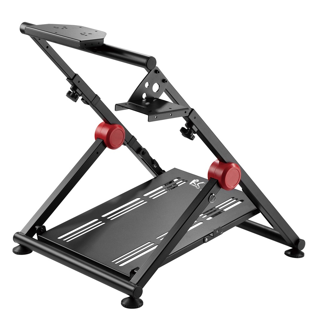NanoRS RS155 Foldable Steel Gaming Steering Wheel Stand Pedals Holder Adjustable Non Slip-0