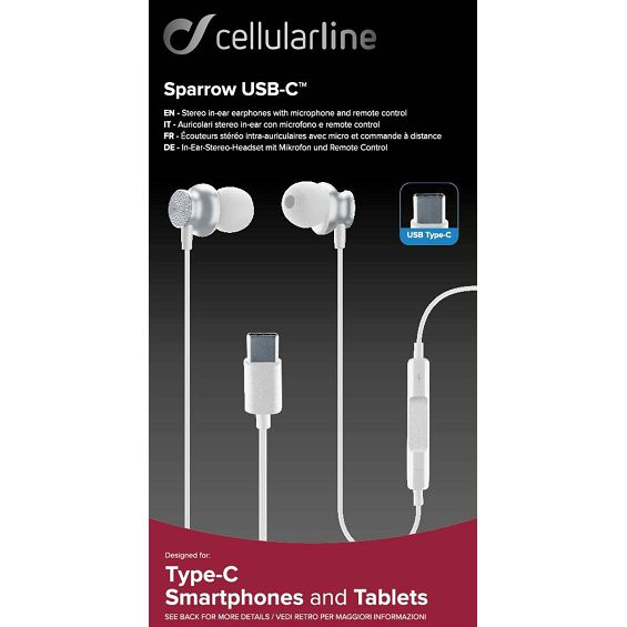 Slušalice CELLULARLINE SPARROW Type-C bijele (žične)-5