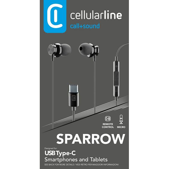 Slušalice CELLULARLINE Sparrow Type-C crne (žične)-5