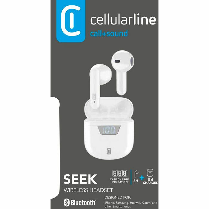 Slušalice CELLULARLINE TWS SEEK bijele (bežične)-1