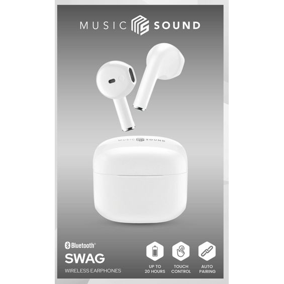 Slušalice CELLULARLINE MUSIC SOUND Swag, Bluetooth, TWS, bijele-3