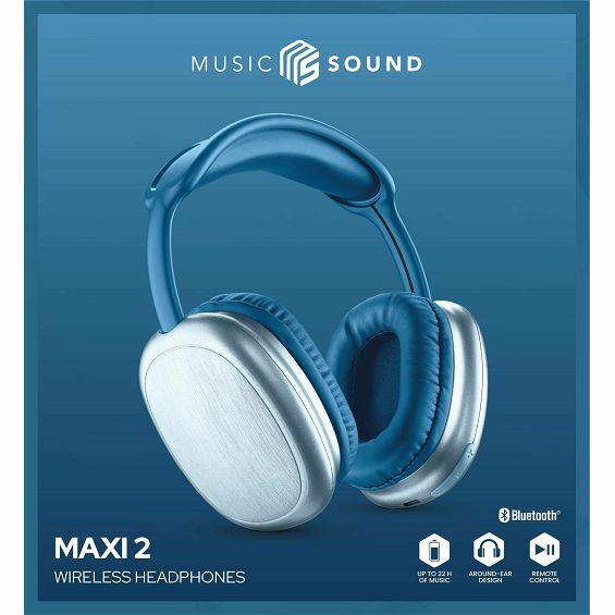 Slušalice CELLULARLINE, MUSIC SOUND, Maxi 2, Bluetooth, Naglavne, Blue-4