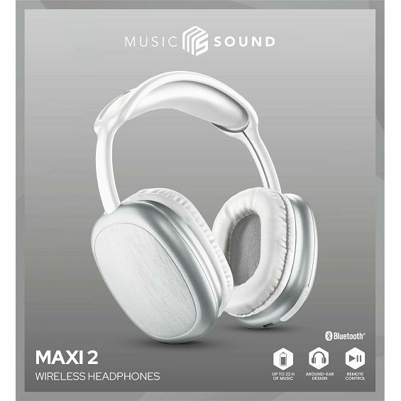 Slušalice CELLULARLINE, MUSIC SOUND, Maxi 2, Bluetooth, Naglavne,White-5