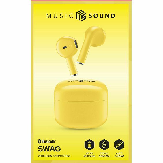 Slušalice CELLULARLINE MUSIC SOUND Swag, Bluetooth, TWS, žute-3