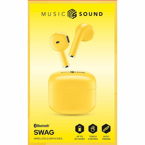 Slušalice CELLULARLINE MUSIC SOUND Swag, Bluetooth, TWS, žute-1