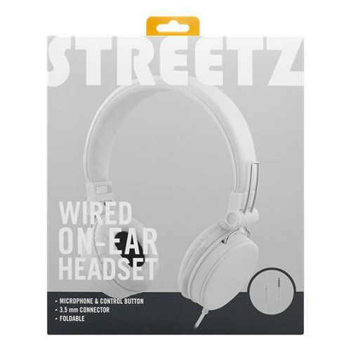 Slušalice naglavne STREETZ HL-W203 bijele (microphone, 1-button, 1,5m)-1