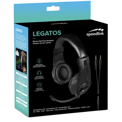 Slušalice SPEEDLINK Legatos, mikrofon, PC/PS5/PS4/Xbox Series X/S/Switch/OLED/Lite crne-1