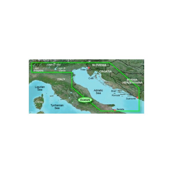 Software mapa GARMIN BLUECHART kartica G3 VISION VEU452S (OD ISTRE do BOKE KOTORSKE), 010-C0796-00-1