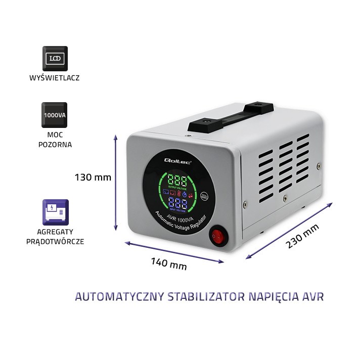 Stabilizator napona QOLTEC 50723 AVR (1000VA)-7