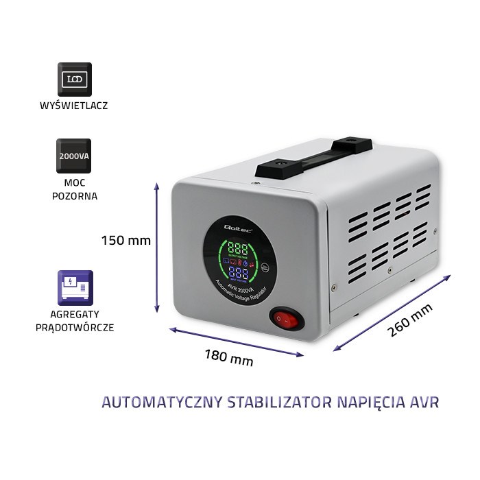 Stabilizator napona QOLTEC 50724 (AVR, 2000VA)